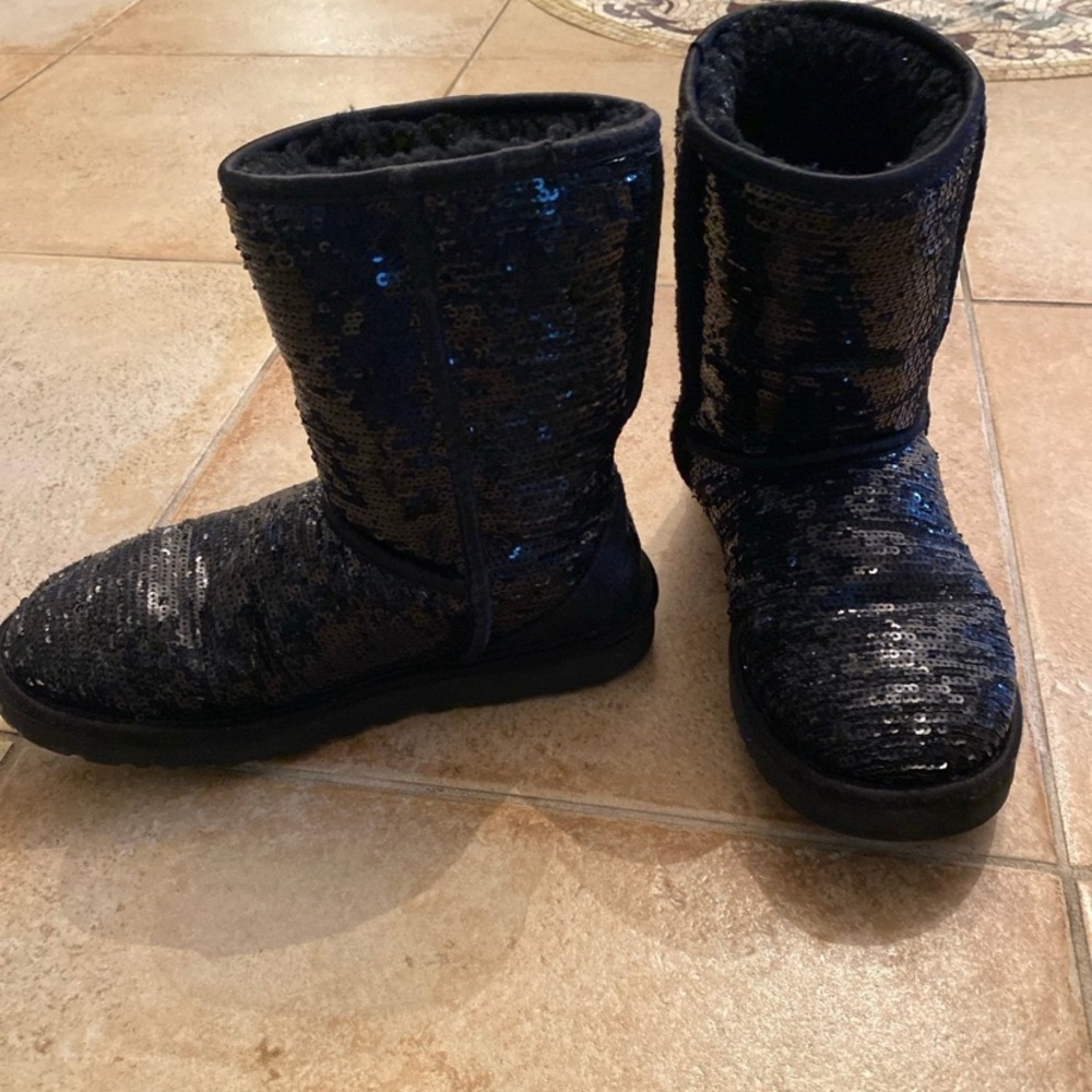 Black Sequin Uggs - image 6